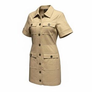 J.Crew Gamine Shirtdress Size 6 NWOT Light Khaki Stretch Twill Utility Safari
